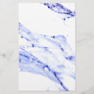Modern Elegant Blue, White Marble granite pattern Stationery