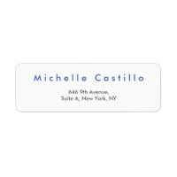 Modern Elegant Blue White Minimalist Plain