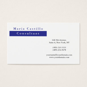 Modern Elegant Blue White Minimalist Profile Card
