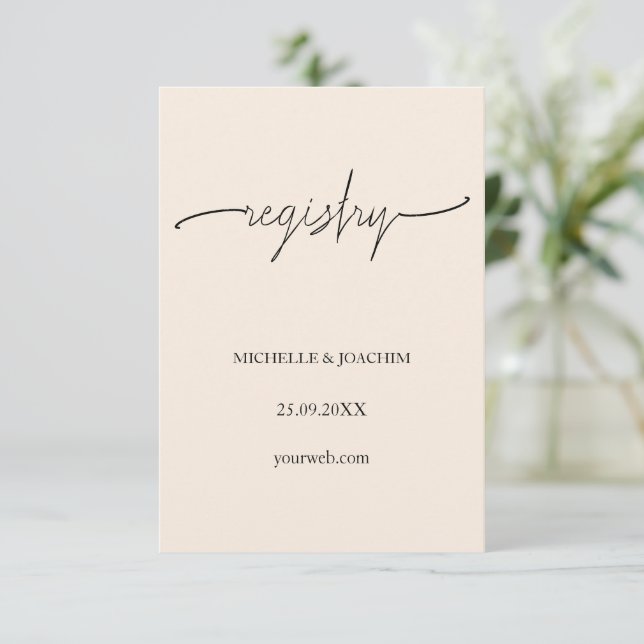 Modern Elegant Blush Beige Enclosure Card (Standing Front)
