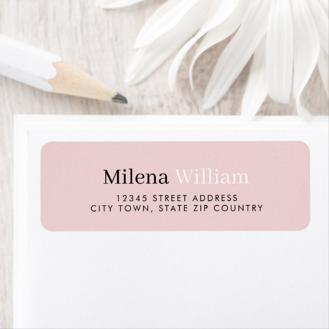 Modern Elegant Blush Pink Address Return Address Label (Insitu)