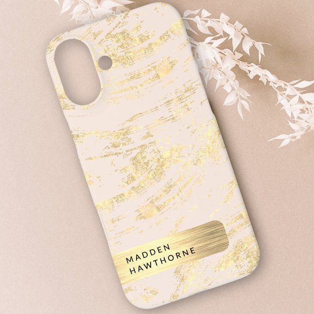 Modern Elegant Blush Pink Faux Gold Foil Chic Case-Mate iPhone Case (Creator Uploaded)