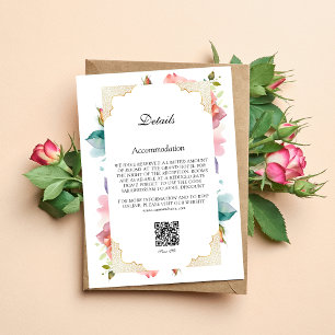Modern Elegant Blush Pink Floral Details Muslim  Invitation