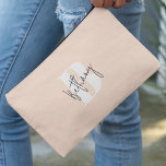 Modern Elegant Blush Pink Monogram Accessory Pouch<br><div class="desc">A handwritten monogram design in an elegant style in black informal casual script typography over a blush bold pink initial oversized letter. The text can easily be customised for a design as unique as you are!</div>