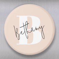 Modern Elegant Blush Pink Monogram