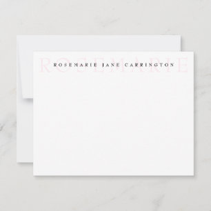Modern Elegant Blush Pink Personalised Stationery Card