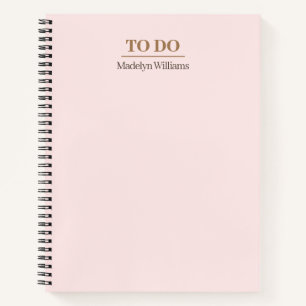 Modern Elegant Blush Pink To Do List Business Notebook