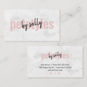 Modern Elegant Blush Pink White Marble Background. Business Card