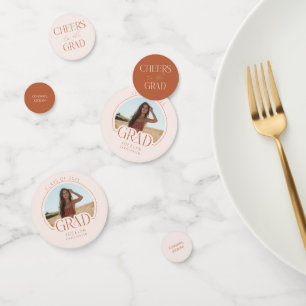Modern Elegant Blush Terracotta Custom Graduation Confetti