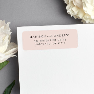 Modern Elegant Blush Wedding Return Address Label