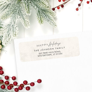 Modern Elegant Boho Christmas Return Address Label