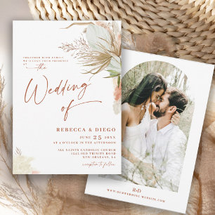 Modern Elegant Boho Rustic Wedding Invitation