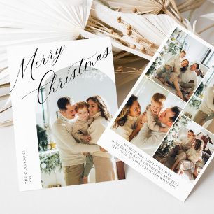 Modern Elegant Boho Script Holiday Card 
