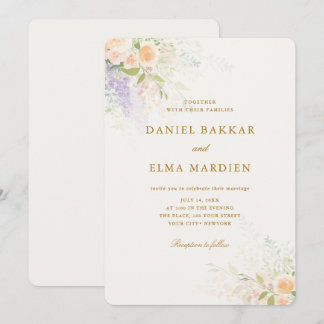 Modern Elegant Boho Wildflower Wedding Invitation