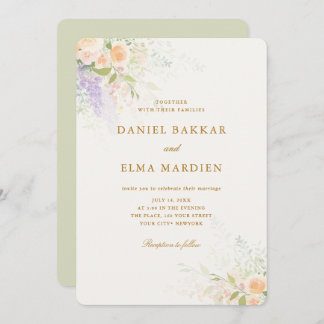 Modern Elegant Boho Wildflower Wedding Invitation