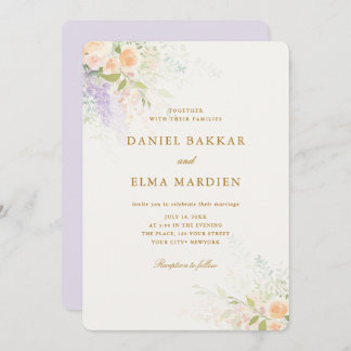 Modern Elegant Boho Wildflower Wedding Invitation