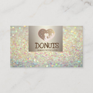 Modern Elegant,Bokeh,Doughnuts,Bakery Business Card