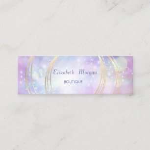 Modern Elegant, Bokeh, Gold Circles Mini Business Card