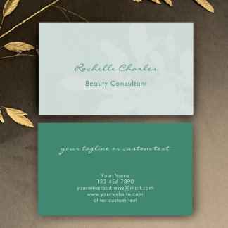 Modern Elegant Botanical Green Beauty Professional Business Card