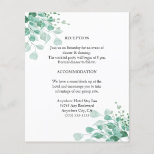 Modern Elegant Botanical Greenery Enclosure Card