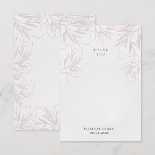 modern elegant botanics pink baby shower thank you card