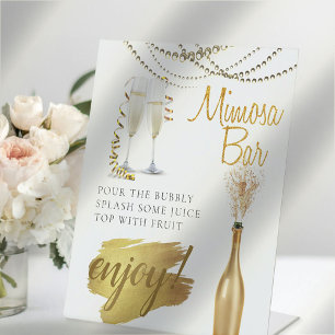 Modern Elegant Bridal Brunch Mimosa Bar Sign