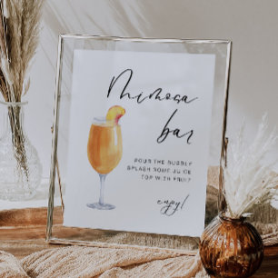 Modern Elegant Bridal Mimosa Bar Sign