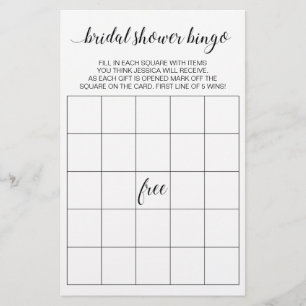 Modern Elegant Bridal Shower Bingo Game Flyer
