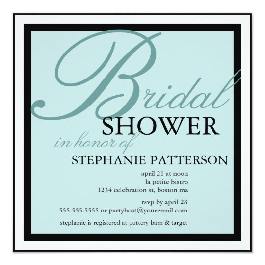 Modern & Elegant Bridal Shower in Teal Invitation
