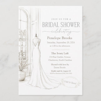 Modern Elegant Bridal Shower Invitation
