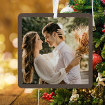 Modern Elegant Bride and Groom Wedding Photo Ceram Metal Tree Decoration<br><div class="desc">Modern Elegant Bride and Groom Wedding Photo Ceramic Ornament</div>