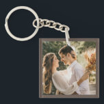 Modern Elegant Bride and Groom Wedding Photo Keych Key Ring<br><div class="desc">Modern Elegant Bride and Groom Wedding Photo Keychain</div>
