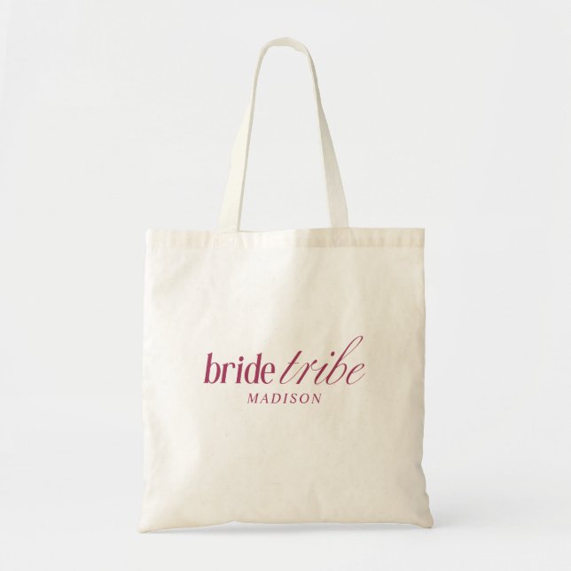 Modern Elegant Bride Tribe Script Typography  Tote Bag (Front)