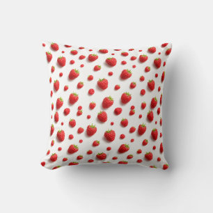 Modern elegant bright watercolor raspberries cushion