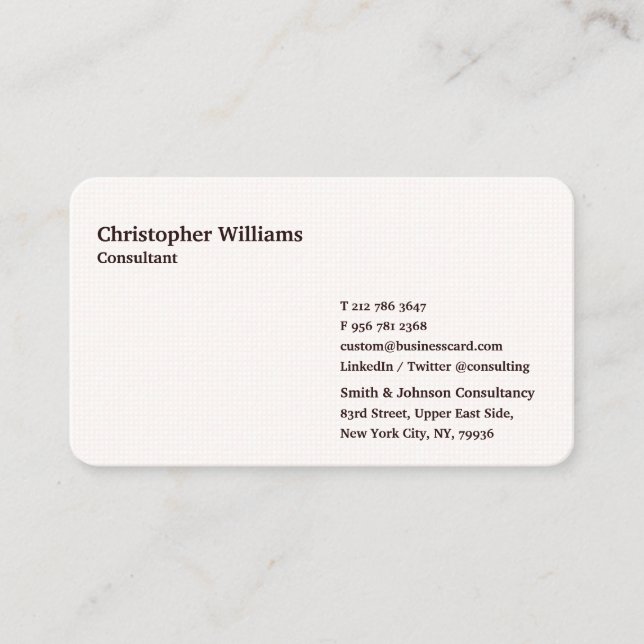 Modern Elegant Brown Chic Trendy Cool Professional Business Card (Front)