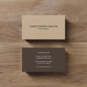 Modern Elegant Brown Kraft Consultant Business Card