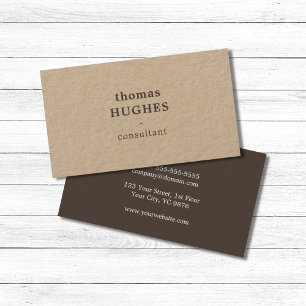 Modern Elegant Brown Kraft Consultant Business Card