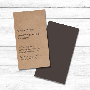 Modern Elegant Brown Kraft Paper Consultant Business Card