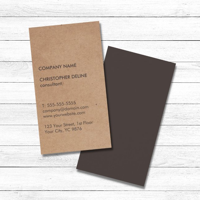 Modern Elegant Brown Kraft Paper Consultant Business Card (Creator Uploaded)