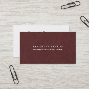 Modern Elegant Brown Leather Look Professional Business Card