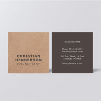 Modern Elegant Brown White Kraft Paper Consultant