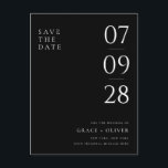 Modern Elegant Budget Wedding Save the Date Announcement Postcard<br><div class="desc">Modern Black and White Elegant Budget Wedding Save the Date Postcard</div>