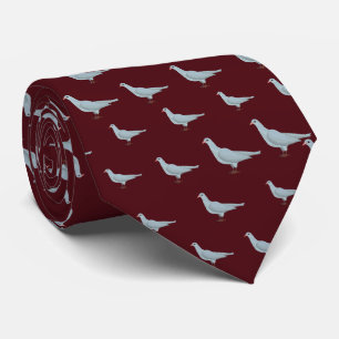 Modern Elegant Burgundy Dove Seamless Pattern Tie