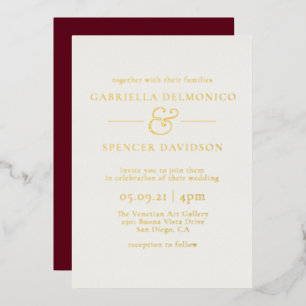 Modern Elegant Burgundy Gold Wedding