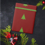 Modern Elegant Burgundy Green Christmas Wrapping Paper<br><div class="desc">Christmas wrapping paper featuring a modern elegant Christmas tree design. Great gift giving supplies for the season.</div>