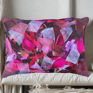 Modern elegant burgundy red pink purple ribbons  decorative cushion