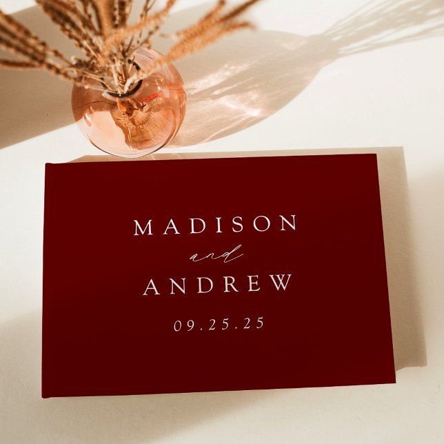 Modern Elegant Burgundy Wedding Guest Book (Creator Uploaded)