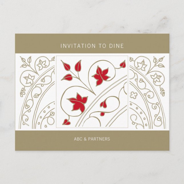 Modern Elegant Business Invitation to Dine Postcard (Front)