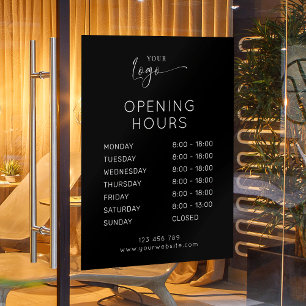Modern Elegant Business Logo Black Opening Hours