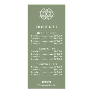 Modern Elegant Business Logo Salon Menu Price List